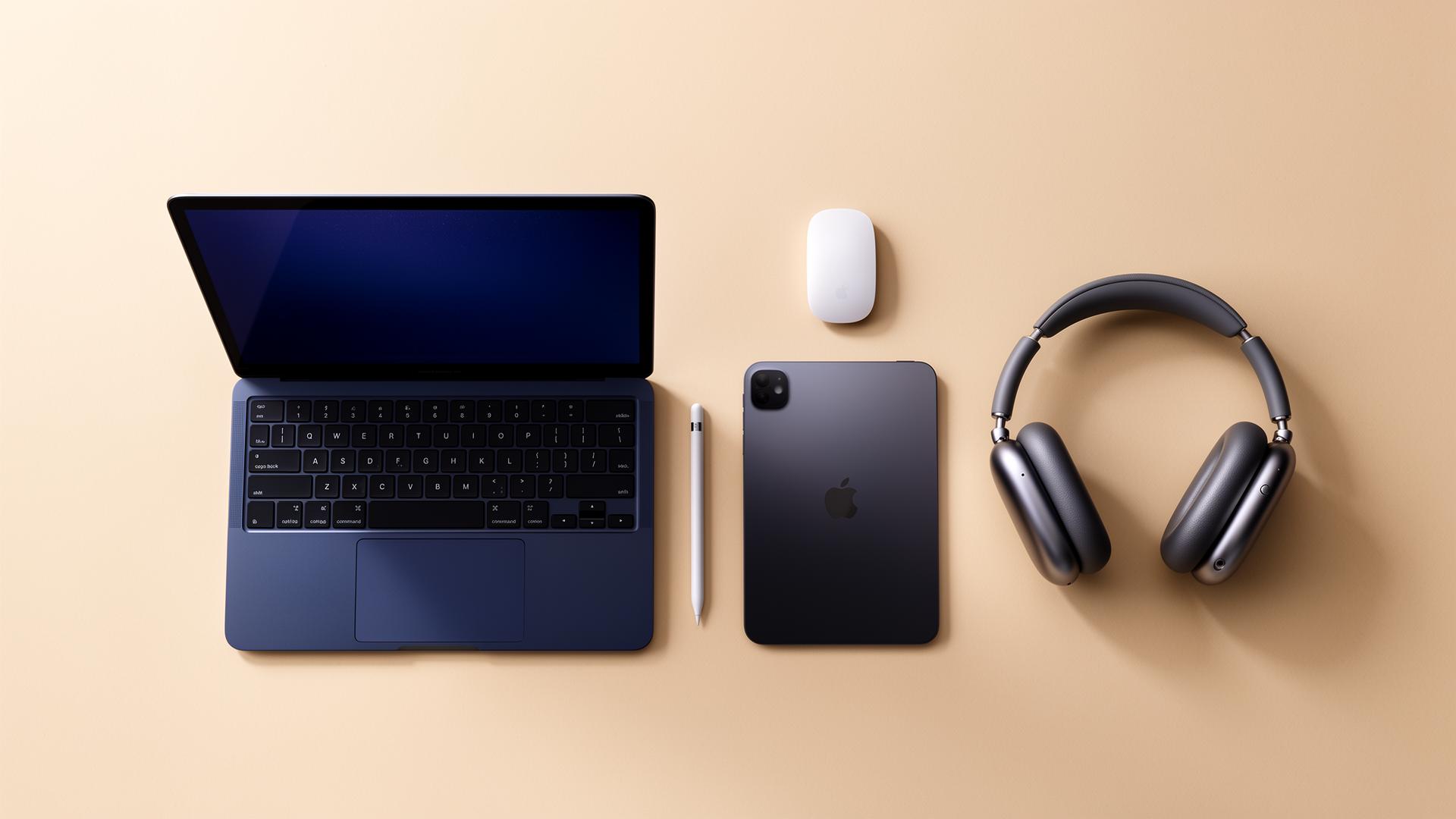 Apple line-up flat lay